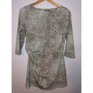 J. McLaughlin Catalina Sheath Dress Side Ruched Size M Dress Stretch Brown Tan